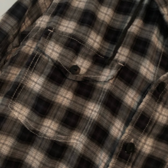 EXPRESS Truth & Valor Emblem Button Down Hoodie - Plaid Black, Grey & White.💥 - Picture 6 of 13